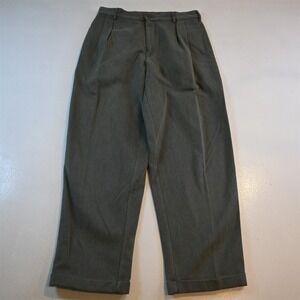 Vtg Structure 31x30 Green Cotton Pleated Cuffed High Waist Dress Mens Pants